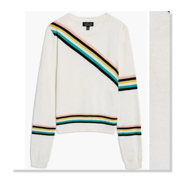 💗 TOPSHOP 💗 Chevron Fine Gauge Sweater - [Size 10] - Picture 4 of 14